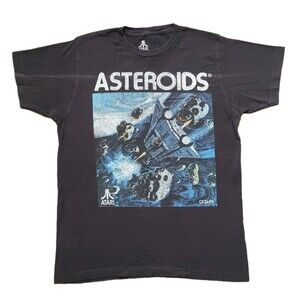 Atari Asteroids Size Medium Mens Black Ripple Junction Video Game T-Shirt Space